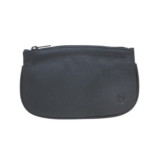 NEW MITCHELL THOMAS LEATHER TOBACCO POUCH ZIPPER 6″ x 3 3/4″ BLACK PEBBLE GRAIN