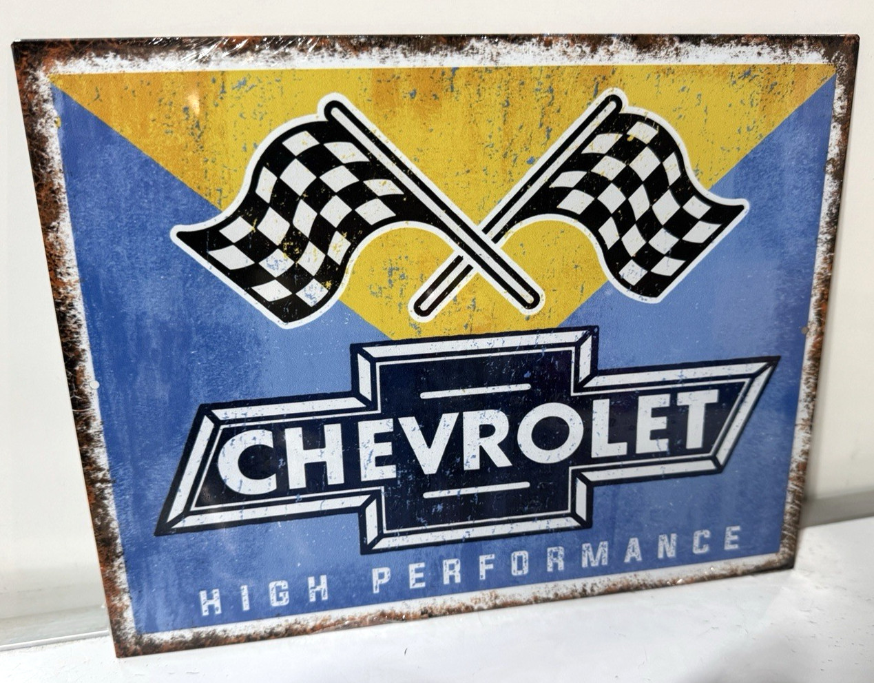 Chevy Racing Flags High performance sign 8.25″ x 10.75″ inch Made in USA
