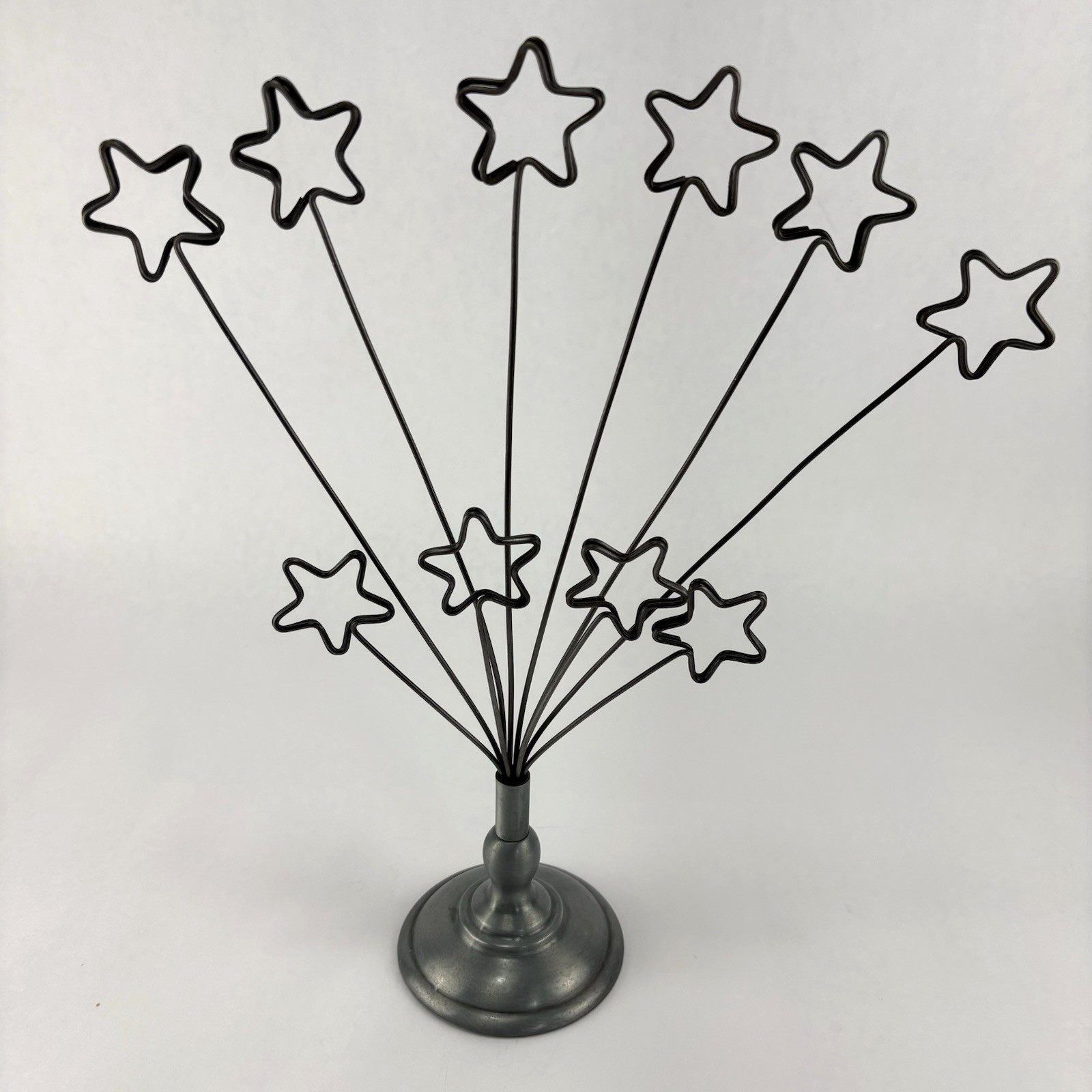 Photo Tree STAR Silver Wire Metal 10 Note Card Display Holder 13″ Vintage Style