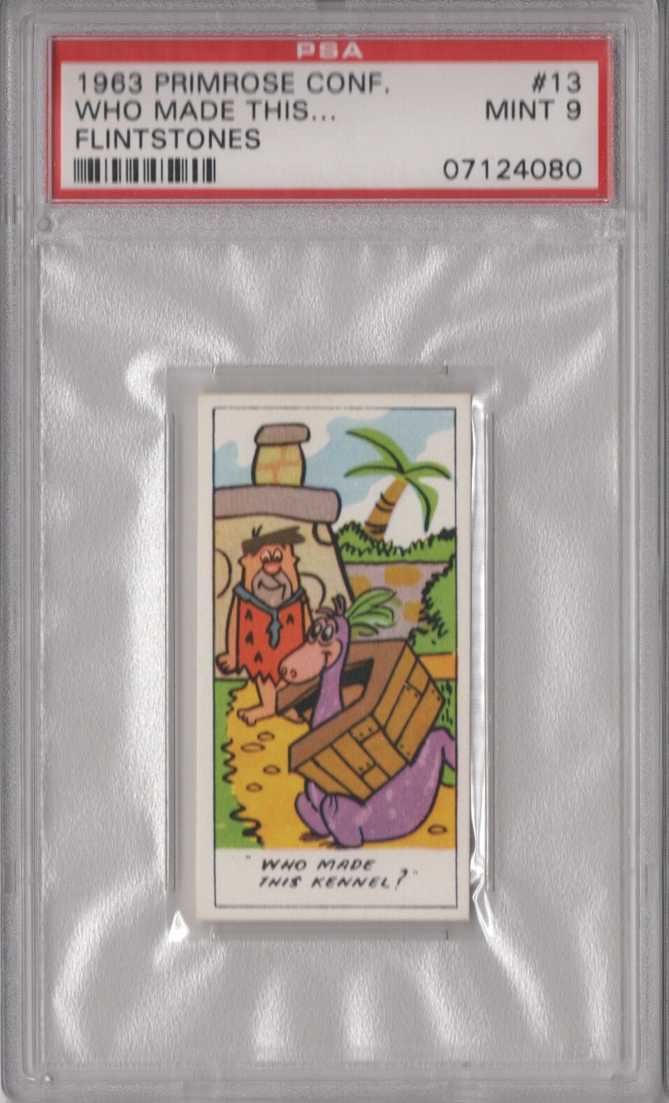 The Flintstones 1963 Primrose Confectionery PSA 9 Graded Card Dino Kennel #13