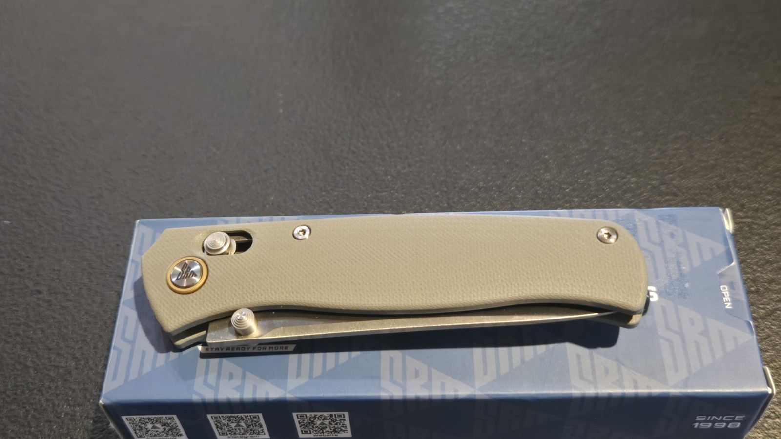 SRM 255L-GK2 Gray G10 Drop Point Plain Edge Pocketknife Liner Lock Clip