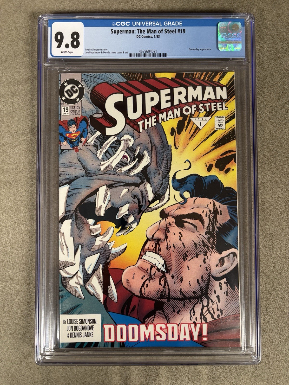 Superman The Man of Steel #19 CGC 9.8 1st Print Doomsday 1993 DC Comics
