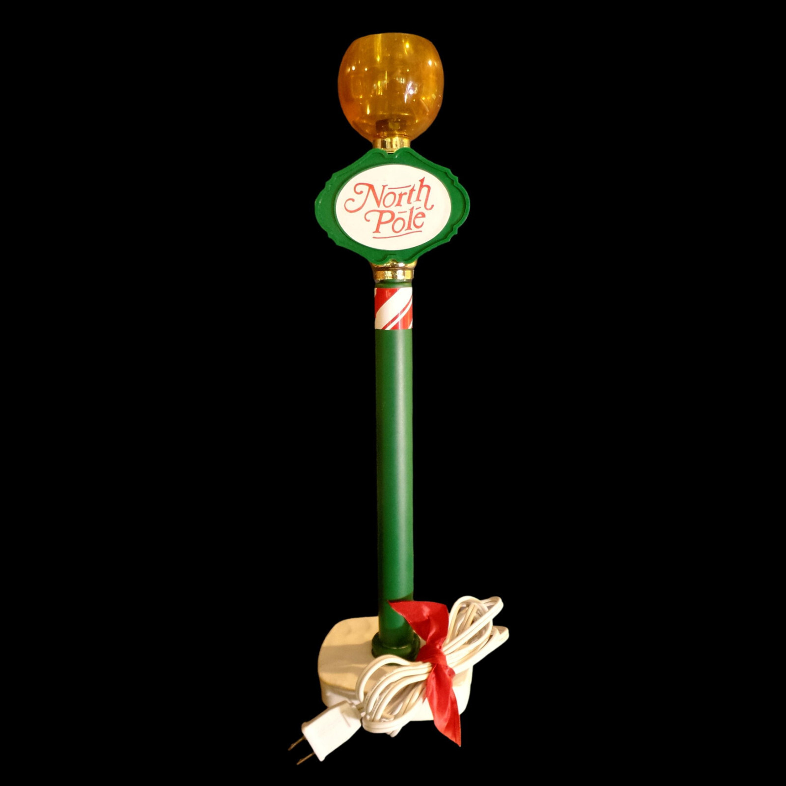 ANIMATED vintage CHRISTMAS VILLAGE DISPLAY PROP / NORTH POLE LAMP with LIGHT!