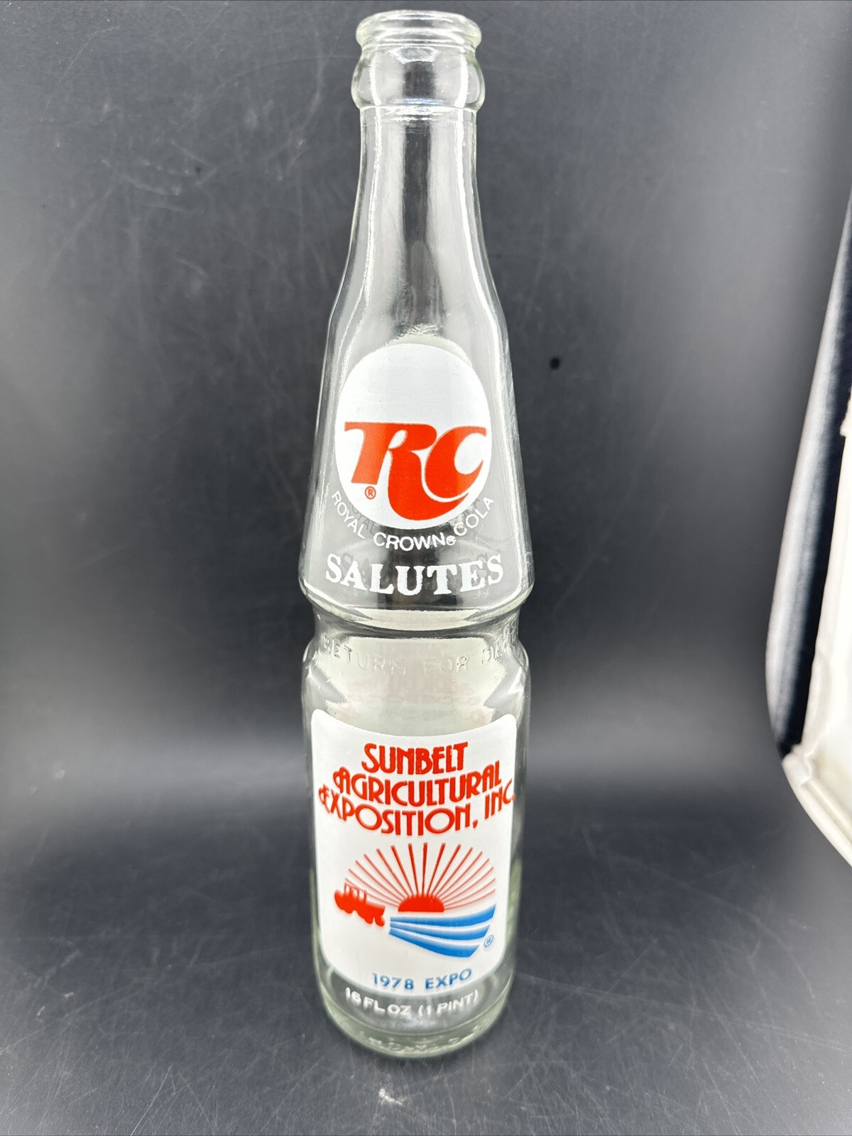 VTG 1976 RC Royal Crown Cola Bicentennial Pint Glass Soda Bottle 16oz📦