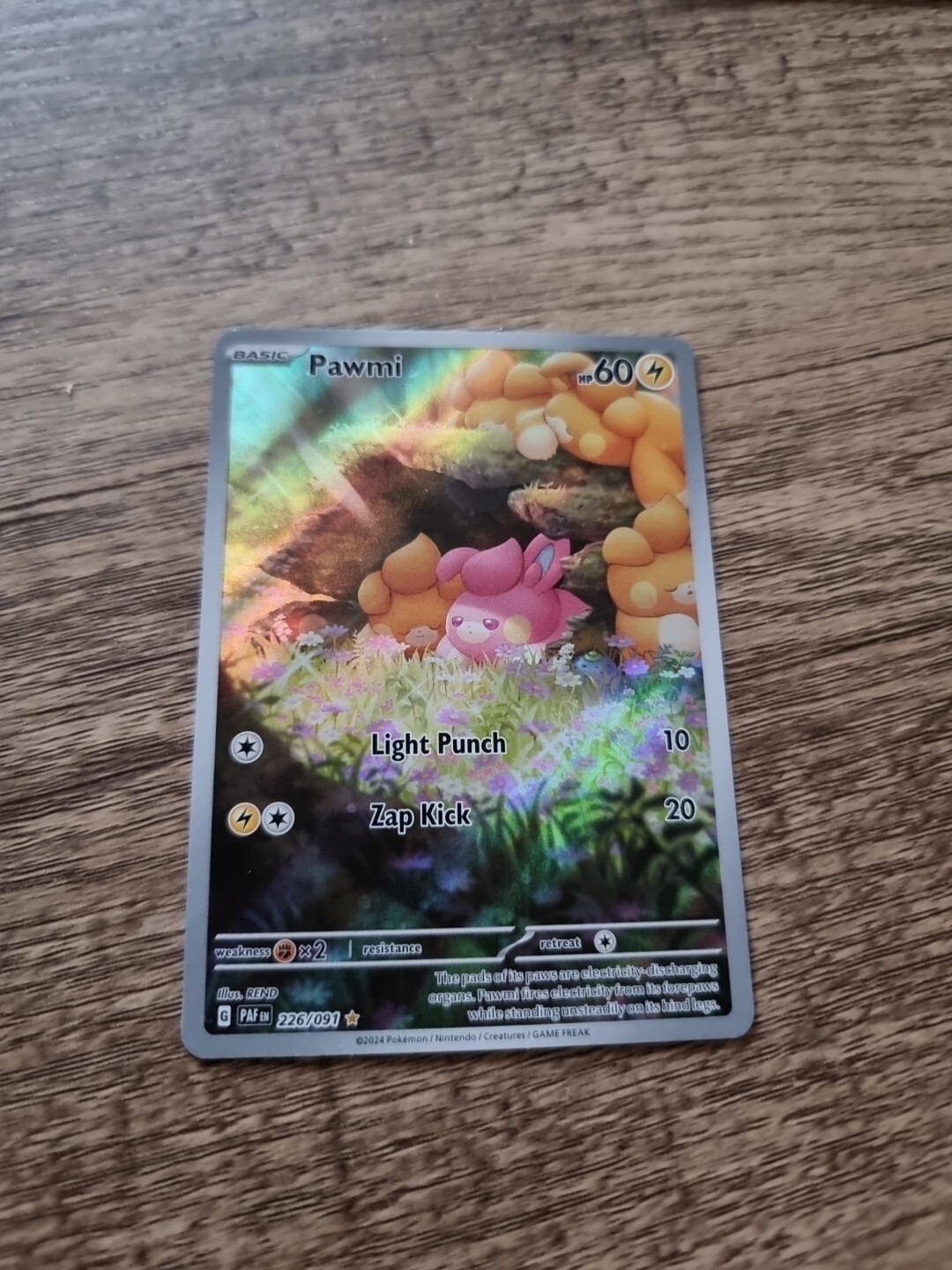 Pokemon – Pawmi – 226/091 – SV Paldean Fates – Shiny Illustration Rare Card