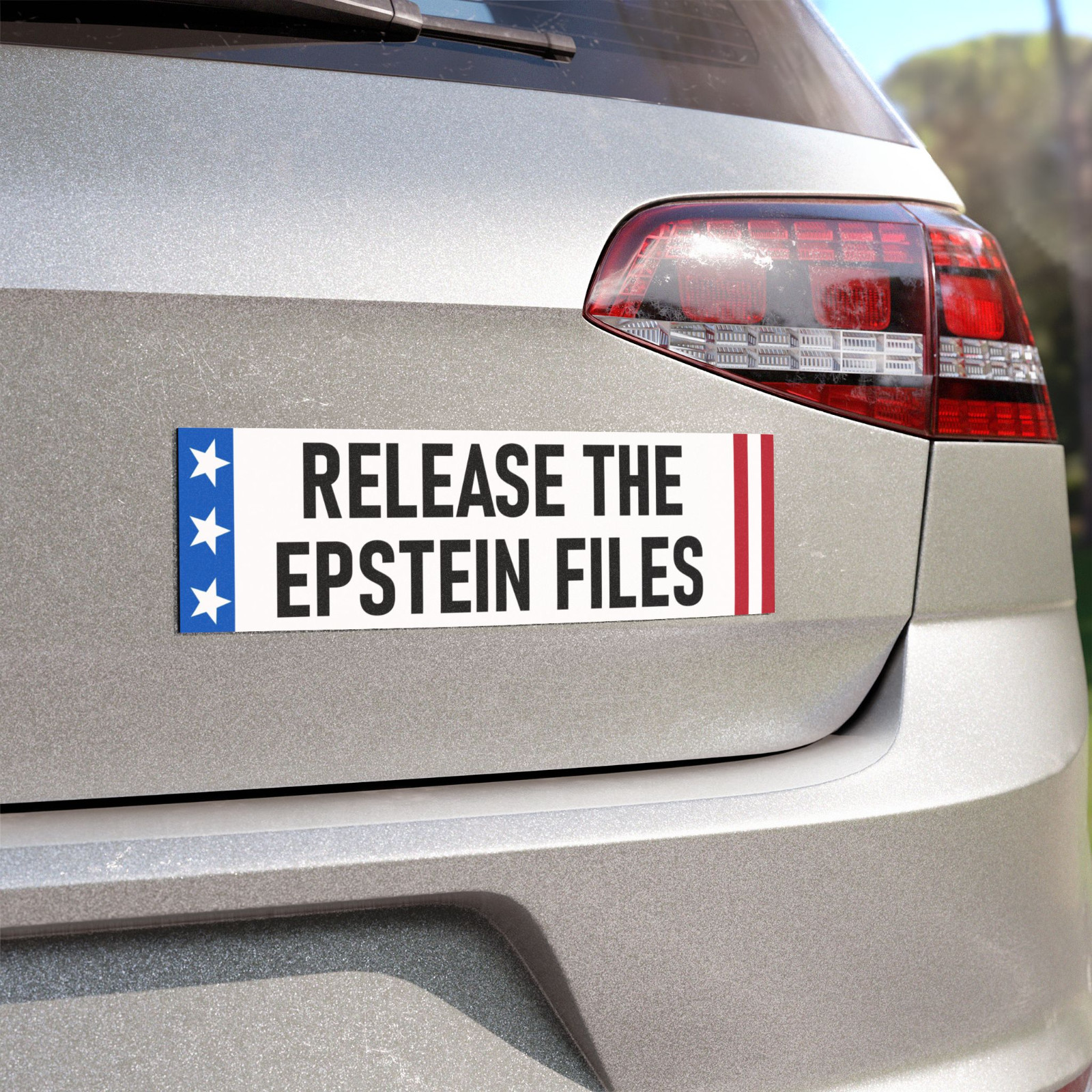 Release the Epstein Files Sticker 3×9″ Stop the Elite Cover-Up Stickers