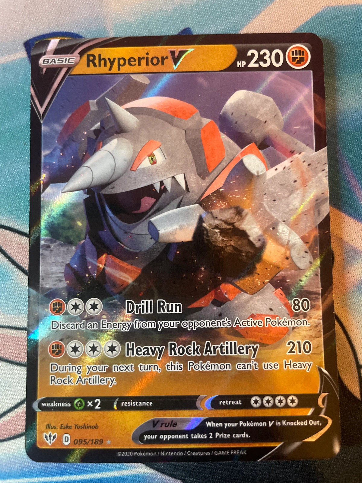 Rhyperior V 095/189 Darkness Ablaze Pokémon Card