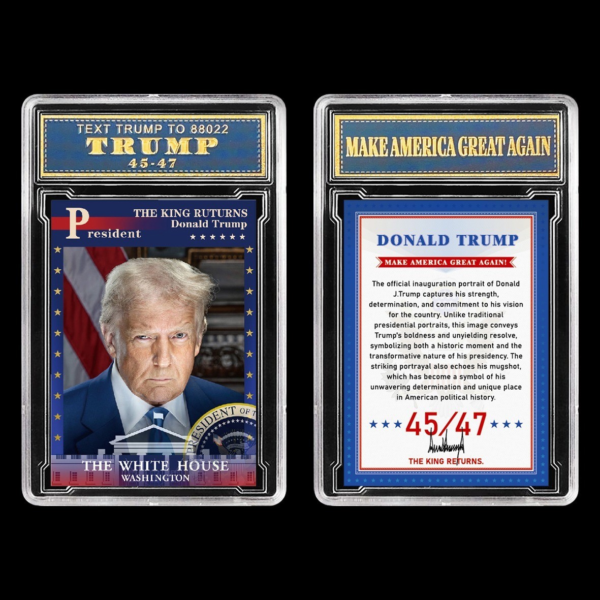 Donald Trump Mugshot Collector’s Trading Card – Gem Mint 10 Rated – Iconic 2026