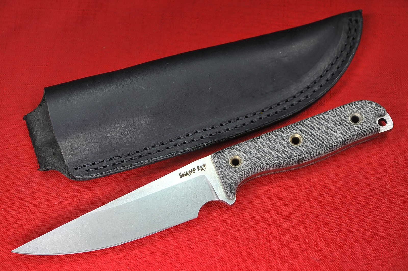 2022 SwampRat Bad Rattitude .185″ StoneWash Finish. Black Canvas Micarta Handle
