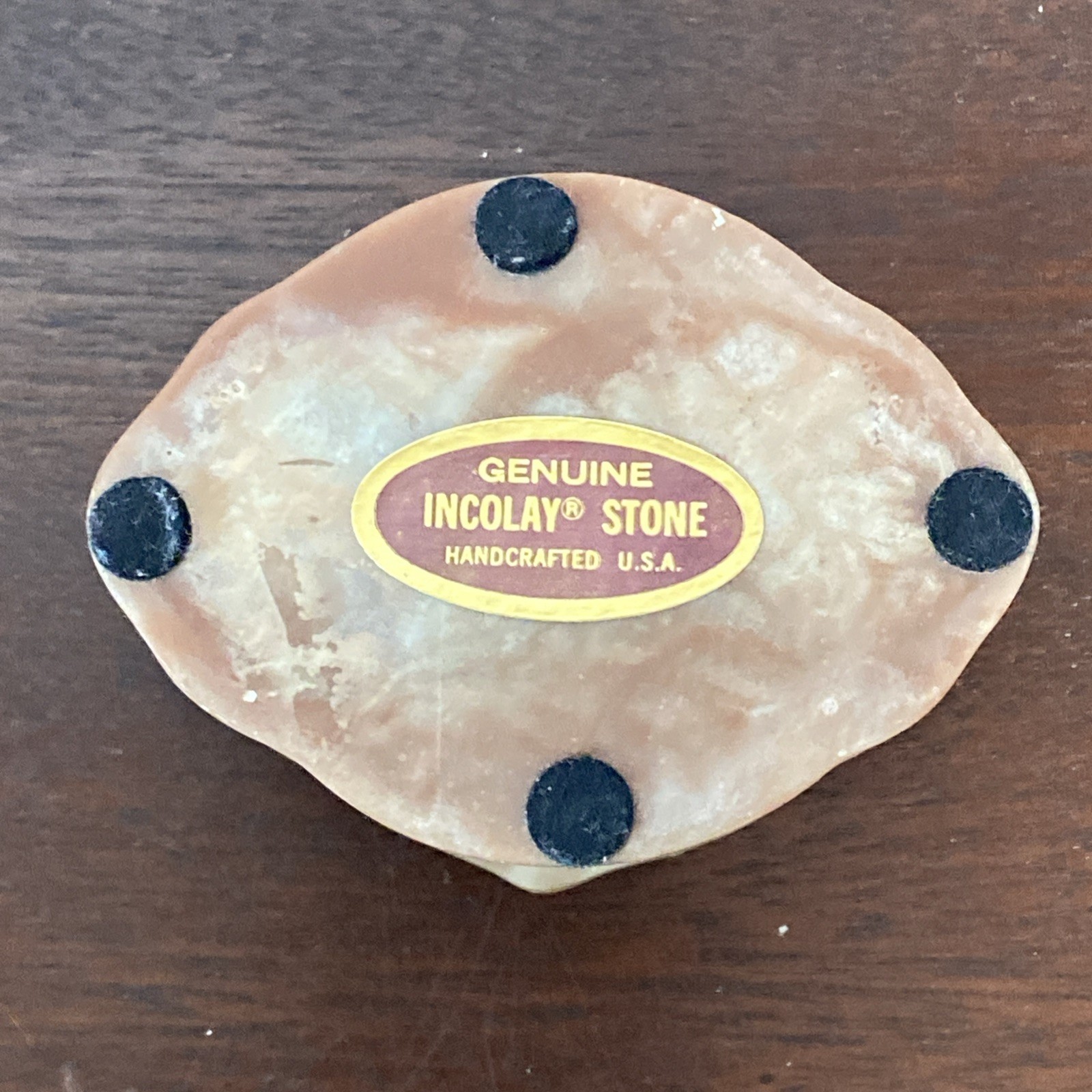Vintage Genuine Incolay Stone Jewelry Trinket Box Victorian Inspired Scenes USA