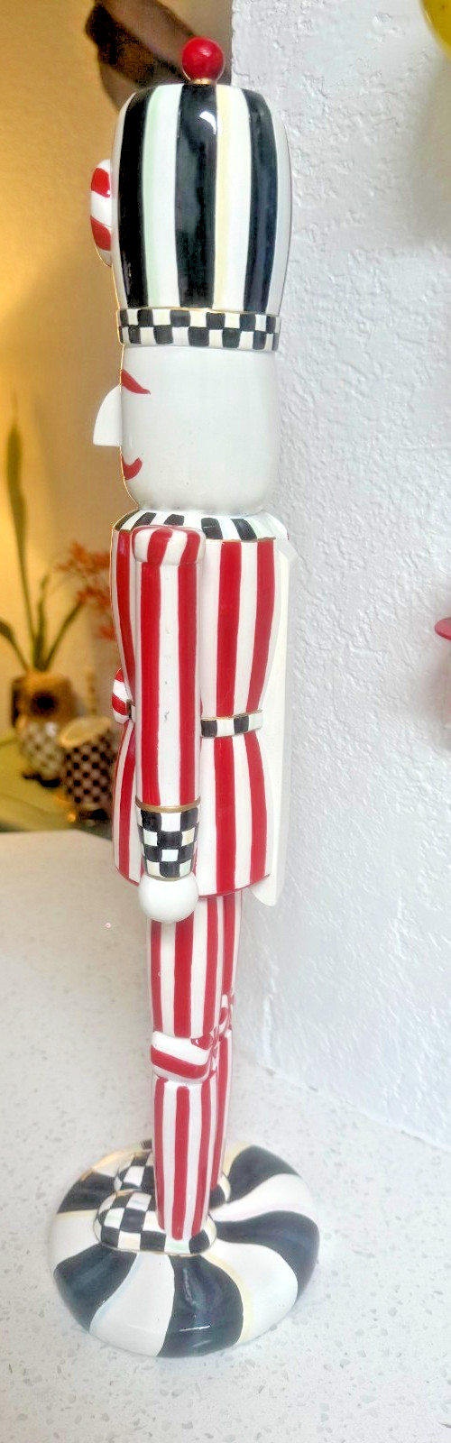 Mackenzie-Childs Checkmate Peppermint Nutcracker – Large 21 Inch