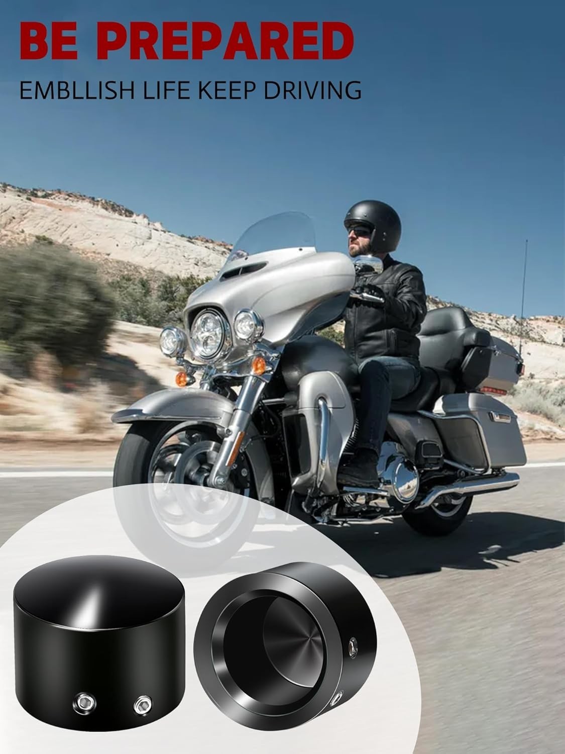 Durable Black Front Axle Caps for Harley Davidson 2002-2023—Easy Installation