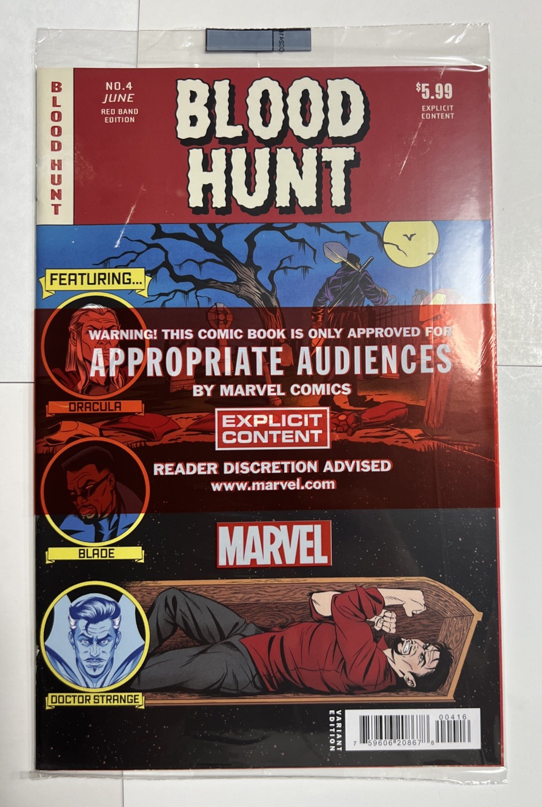 BLOOD HUNT RED BAND #4 POLYBAG 1ST PRINT 1:25 HOMAGE VARIANT (Marvel 2024)