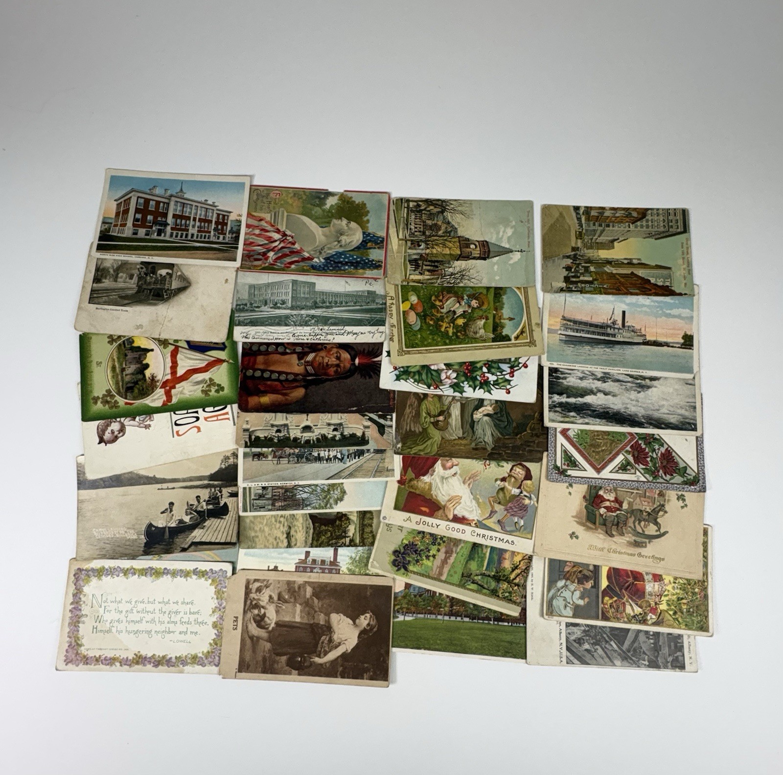 Vintage & Antique Postcard Lot of 25+ USA Early 1900s–1960s Random Assorted