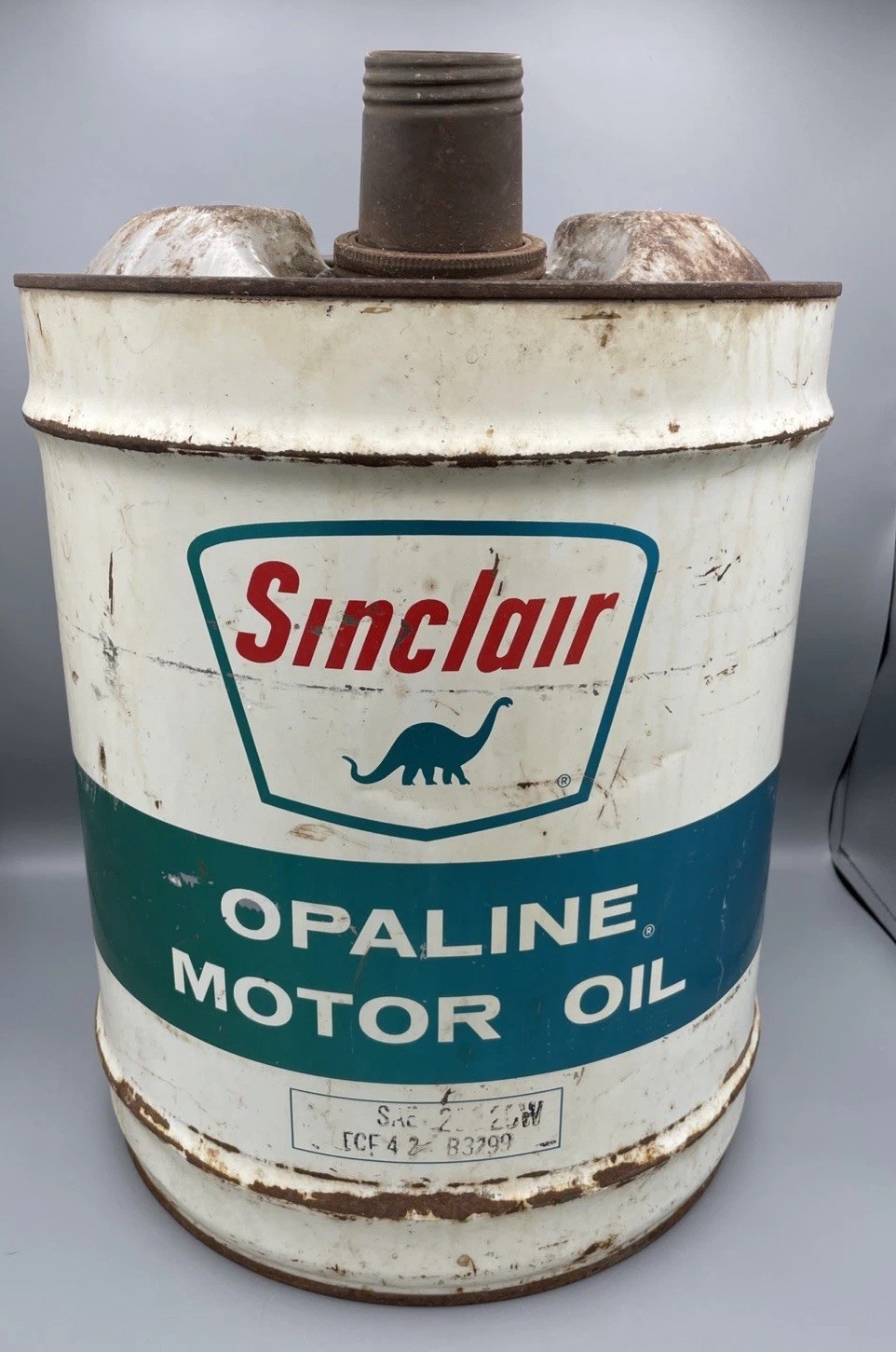 VINTAGE ADVERTISING Sinclair Dino Opaline Motor Oil 5 Gallon Can