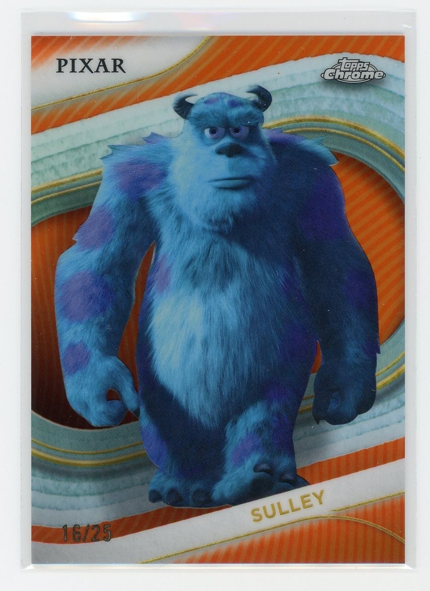 2025 Topps Chrome Disney Sulley #5 Orange Refractor /25 Monsters Inc.