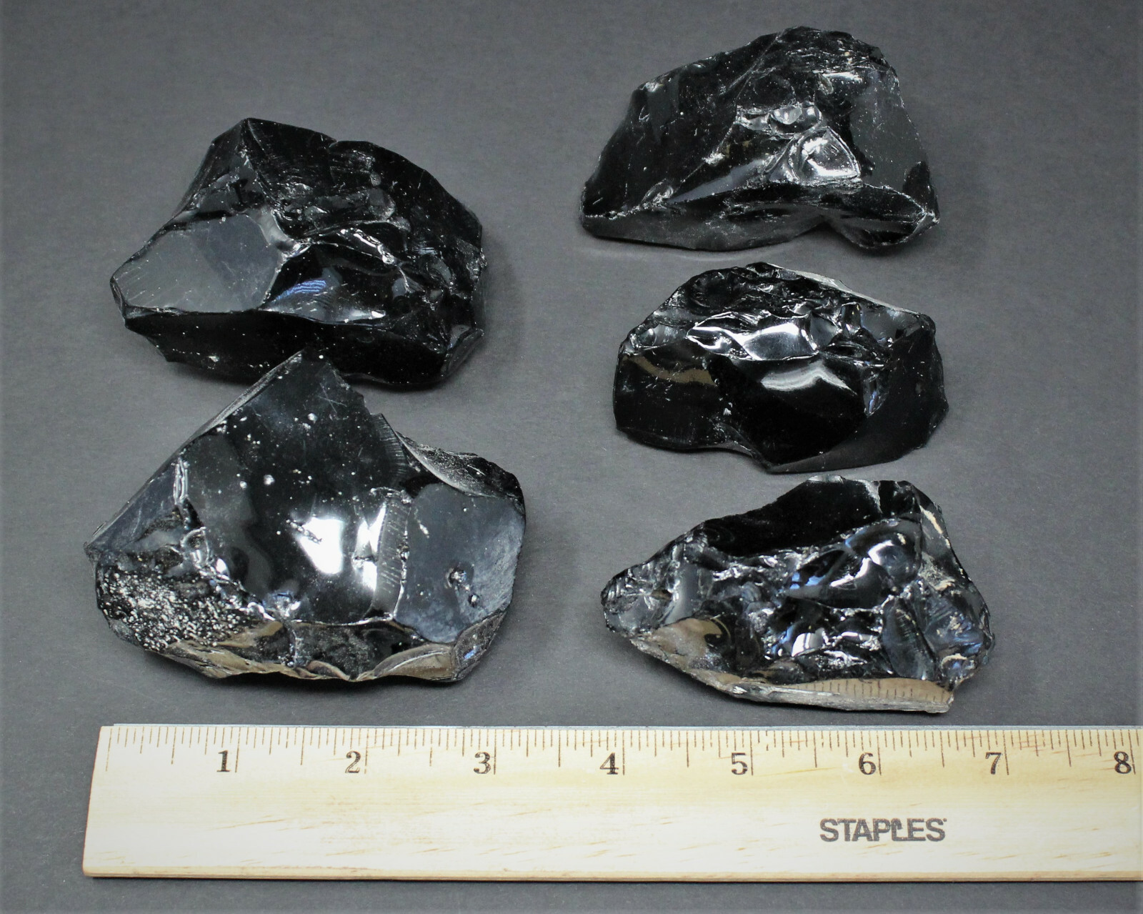 LARGE Rough Black Obsidian Crystals, 2″-3″, Raw Natural Glassy Specimens