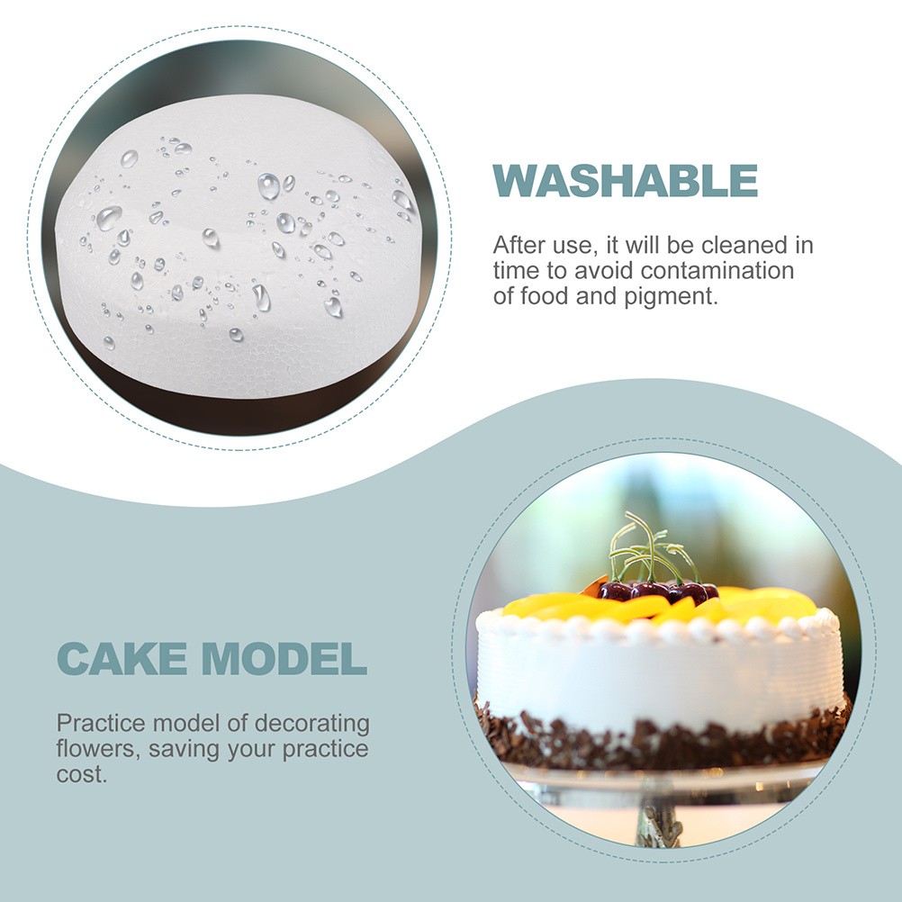 1Pcs Reusable Foam Cake Model White for DIY Cake Decorating Practice