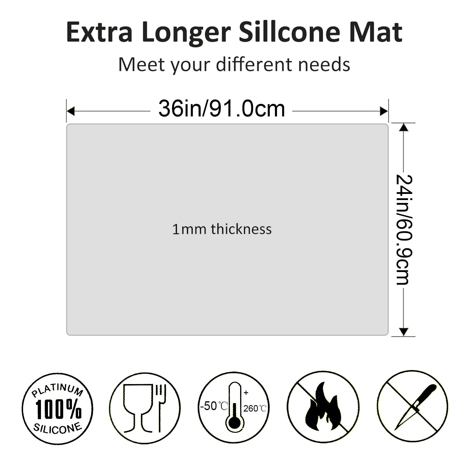 36″ x 24″ Extra Large Silicone Mat for Epoxy Resin, Nonstick Silicon Mats for…