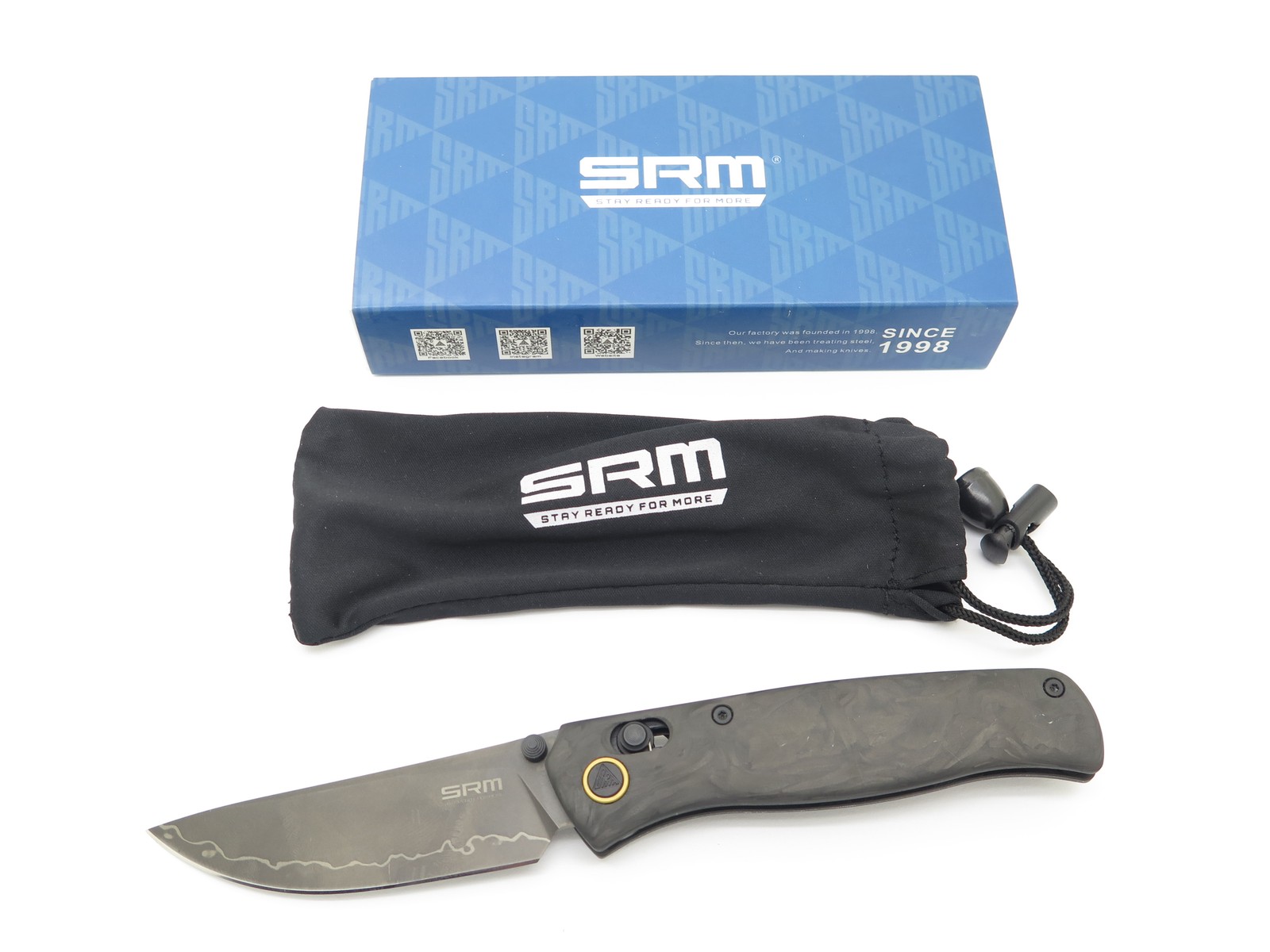 SRM 255L-FB2 140CR Carbon Fiber Folding Pocket Knife