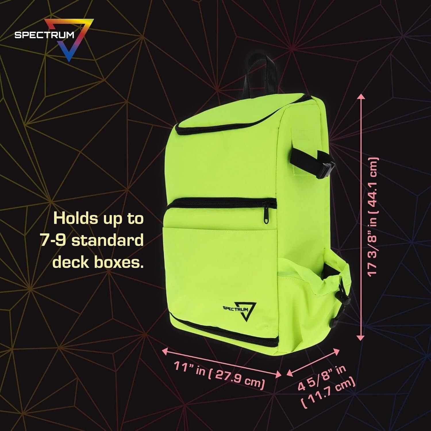 Green BCW Spectrum TCG Backpack Holds 7–9 Deck Cases or Boxes + Playmat Strap