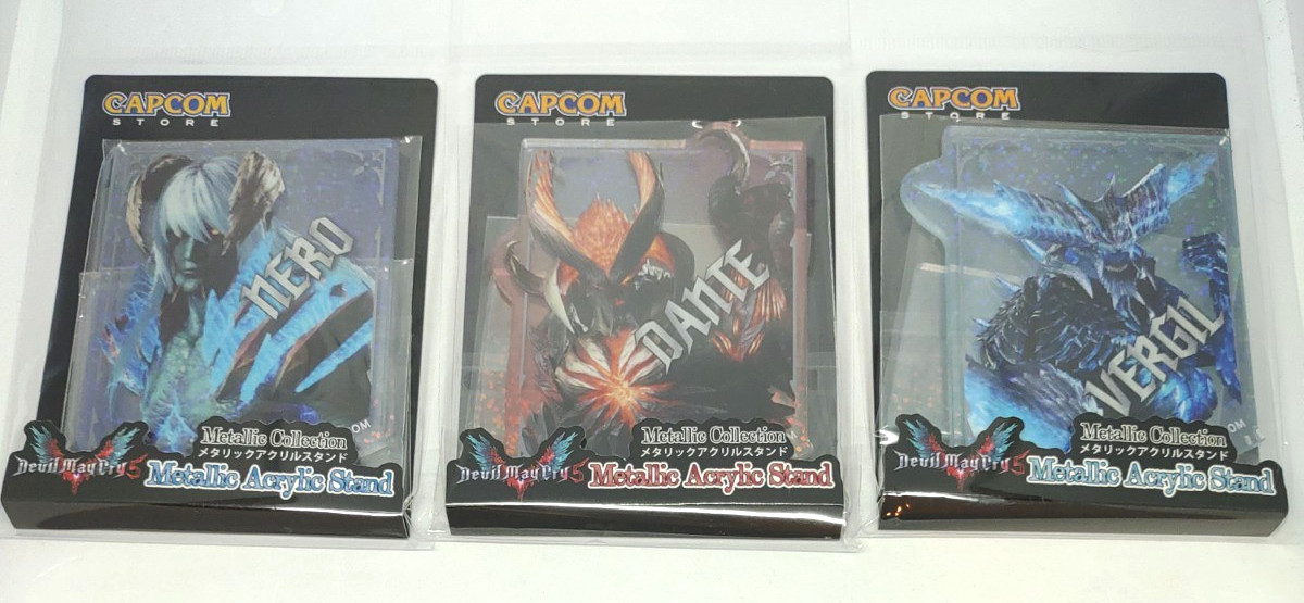 Devil May Cry 5 Dante Vergil Nero DMC5 Metallic Acrylic Stand Capcom Set of 3