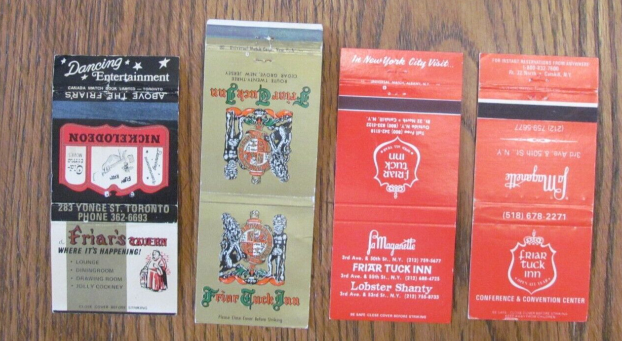 FICTIONAL CHARACTER MATCHBOOK COVERS: FRIAR TUCK ROBIN HOOD EMPTY MATCHCOVERS B4