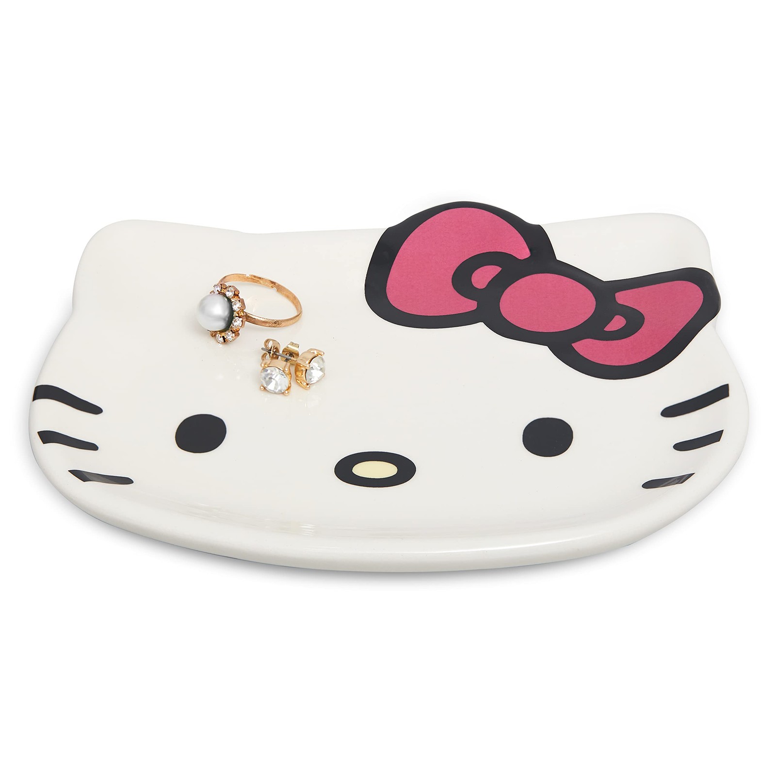 Hello Kitty Earring Ring Trinket Holder – 5.5 x 6.5 x 0.25 inches, Multicolor