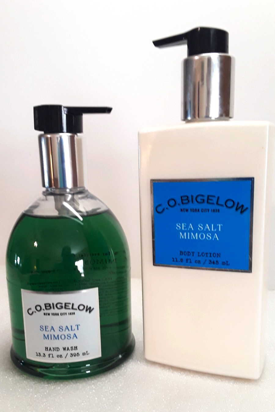 Bath Body Works CO Bigelow Sea Salt Mimosa Lotion 11.6oz & Hand Wash 13.3oz RARE