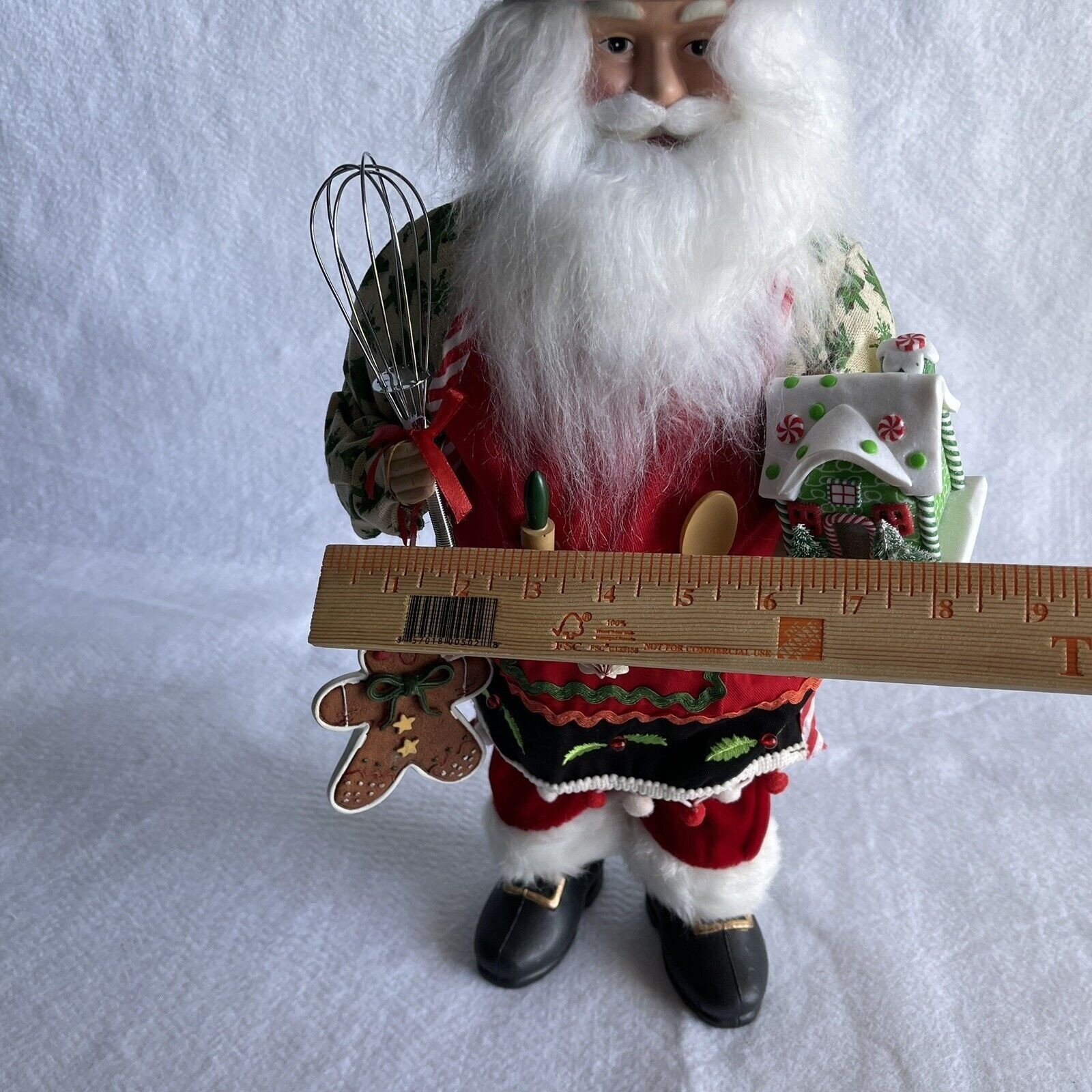 Santa Baker Figurine North Pole Trading Co Christmas Cheer Gingerbread House 19″