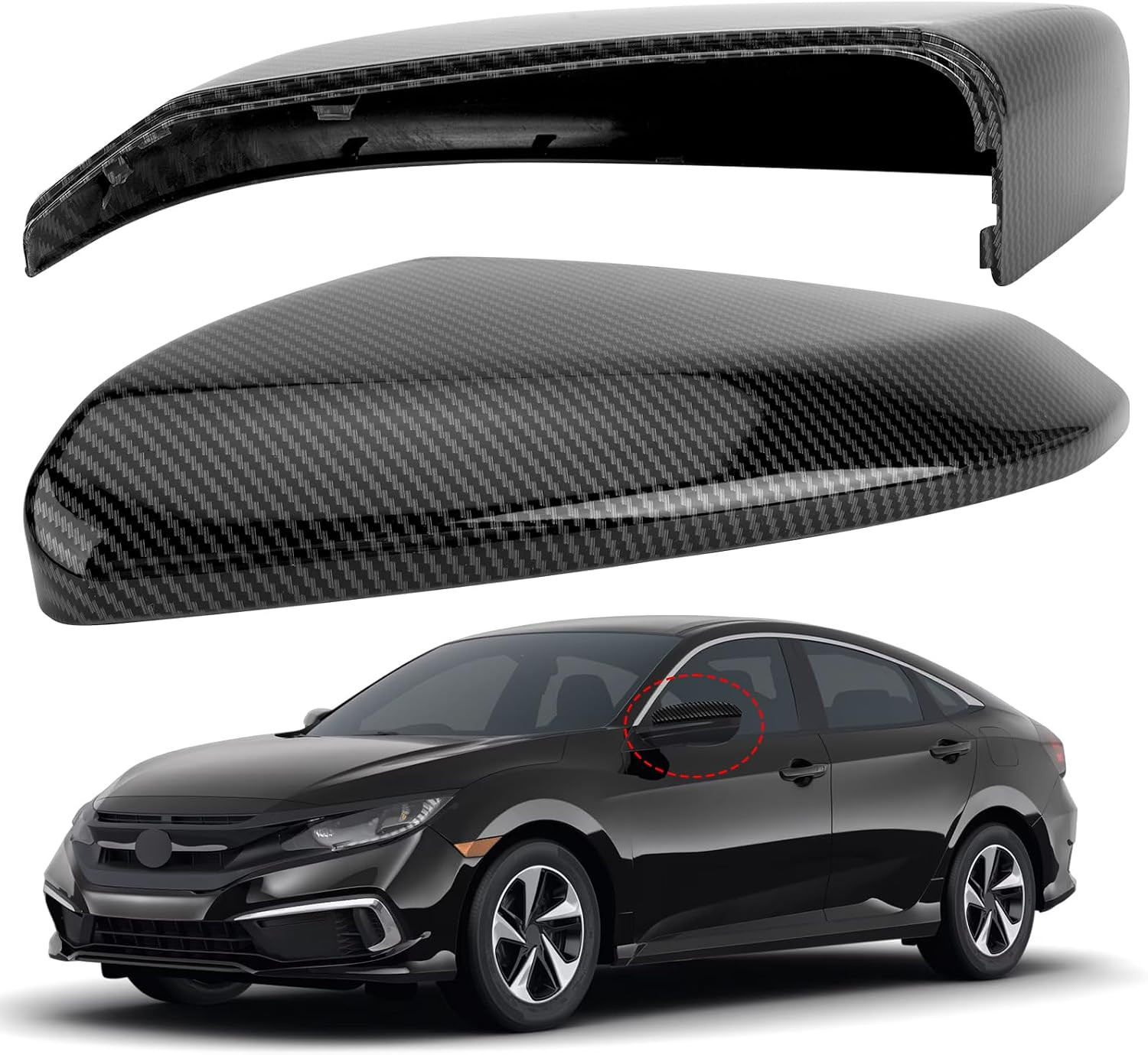 Driver Side Mirror Cover Replacement for Honda Civic 2016-2021, Insight 2019-202