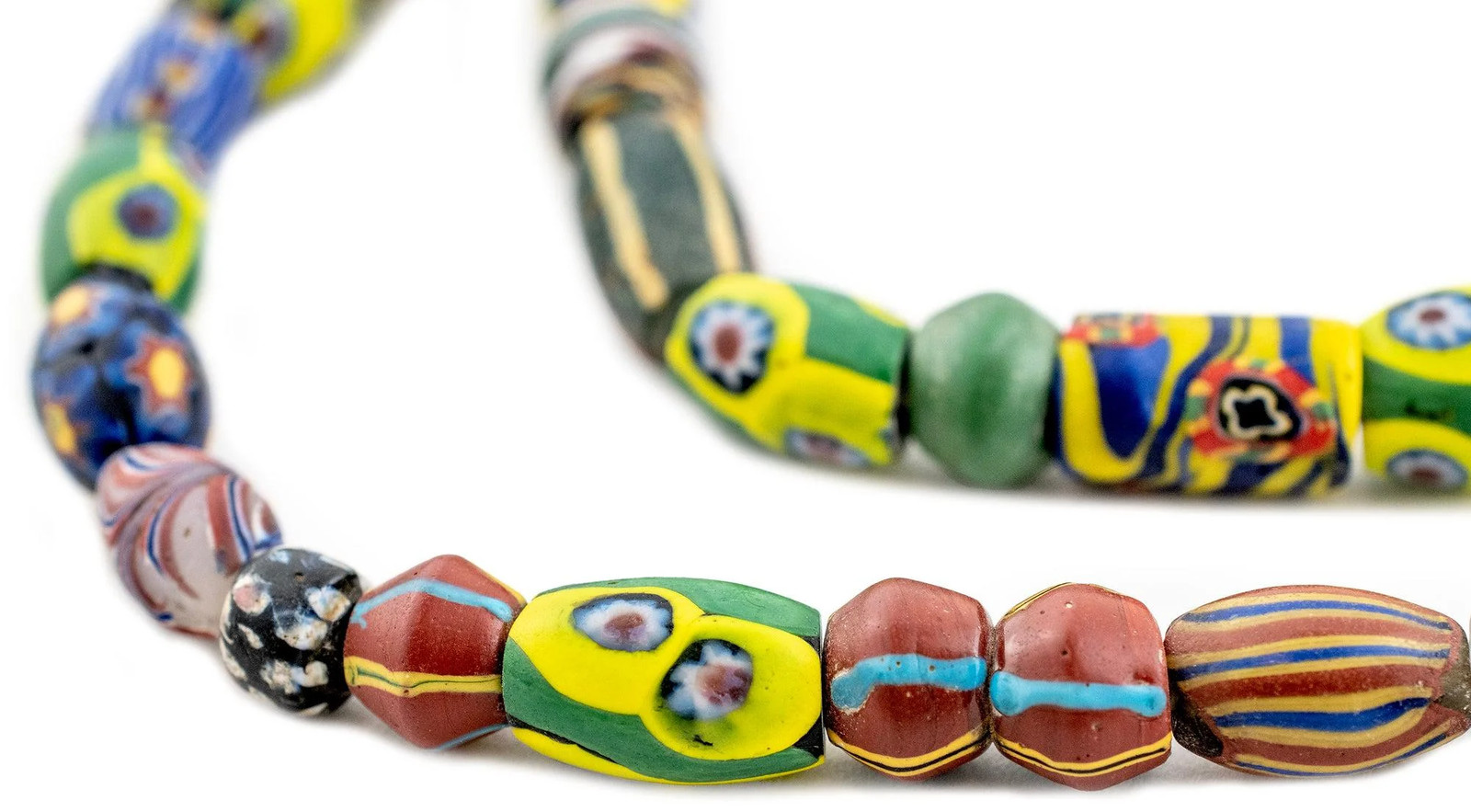 Oval Antique Venetian African Millefiori Trade Beads #15794 10mm Ivory Coast