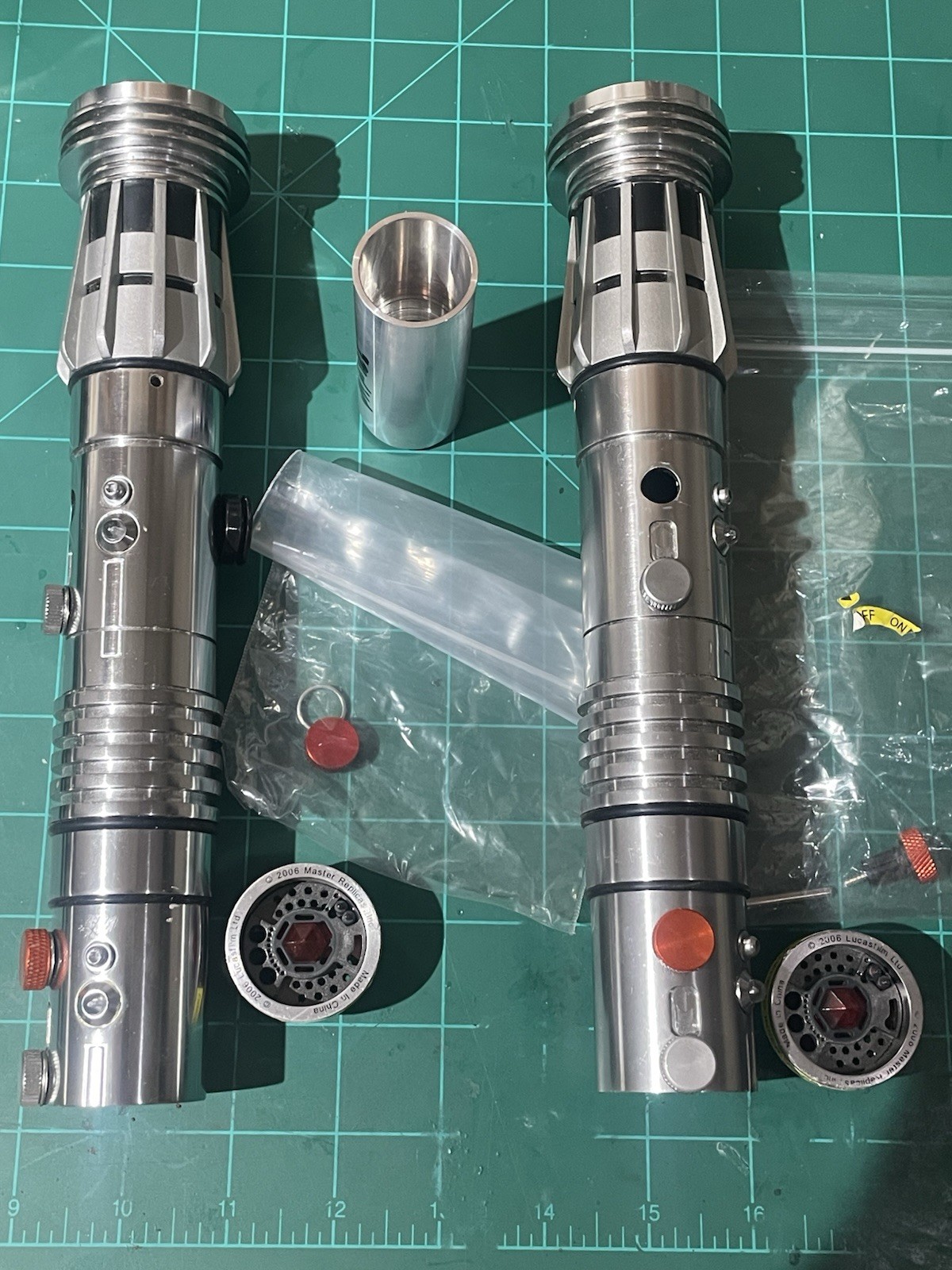 2006 STAR WARS MASTER REPLICAS Darth Maul Lightsaber Hilts (empty)