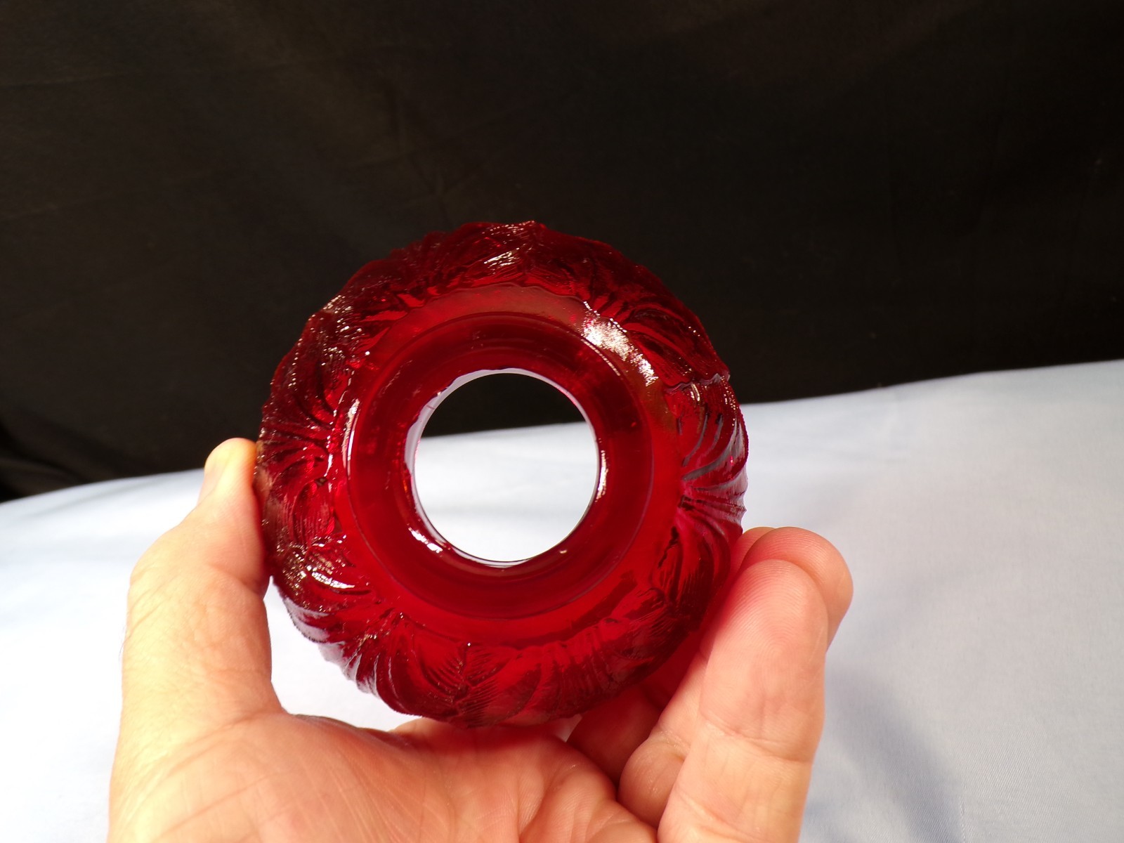 Ruby Red Glass Tulip Shaped Small Torchiere Lamp Shade