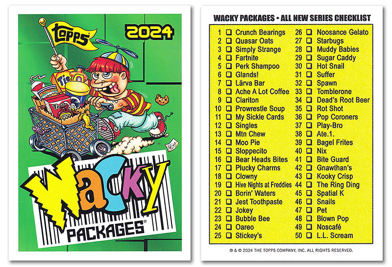 2024 TOPPS WACKY PACKAGES – 50 STICKER BASE SET CHECKLIST ~ MINT!!!