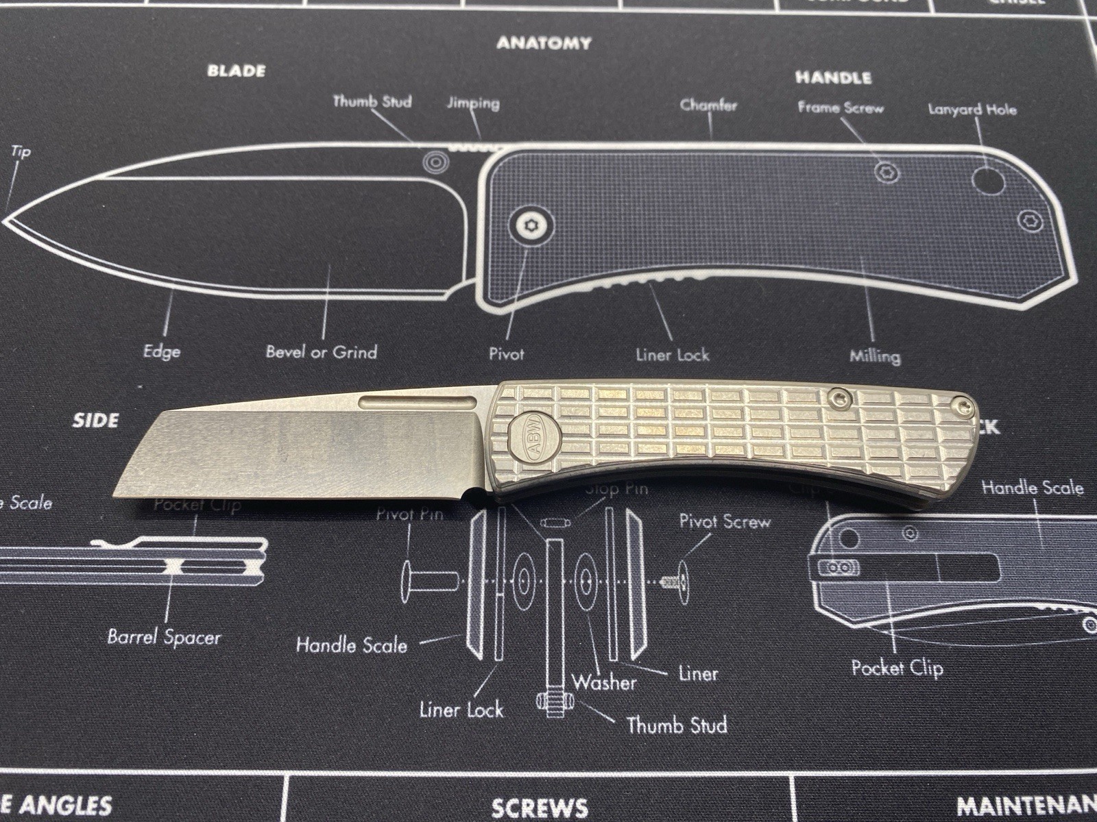American Blade Works Slip Joint – Frag Ti Handle / Wharncliffe MagnaCut Blade