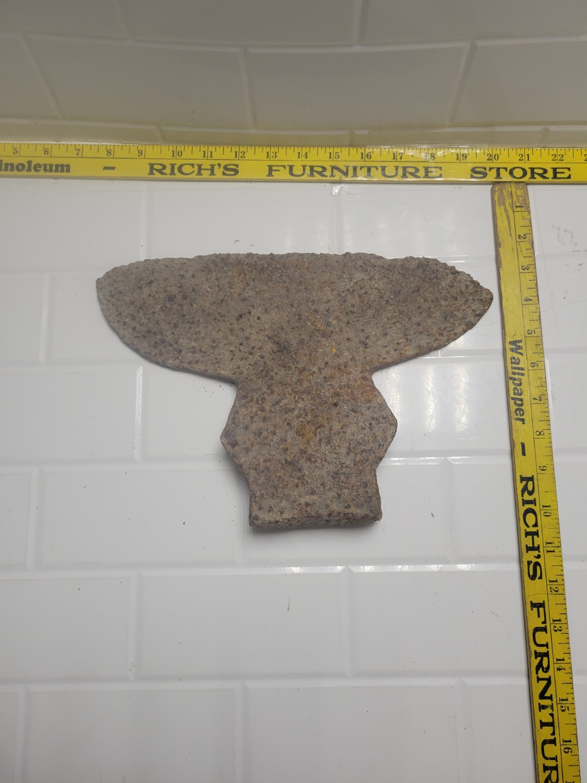 ANTIQUE PRIMITIVE BROAD AXE, 12″ blade 1800s Very Used Rustic Decor Double