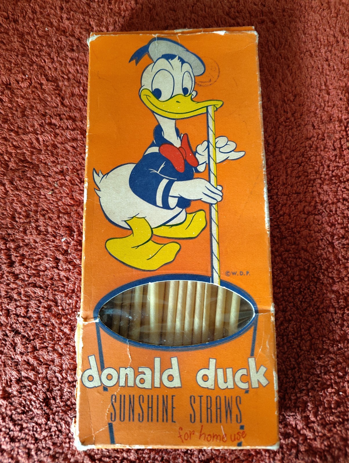 Donald Duck Sunshine Straws in Vintage Box