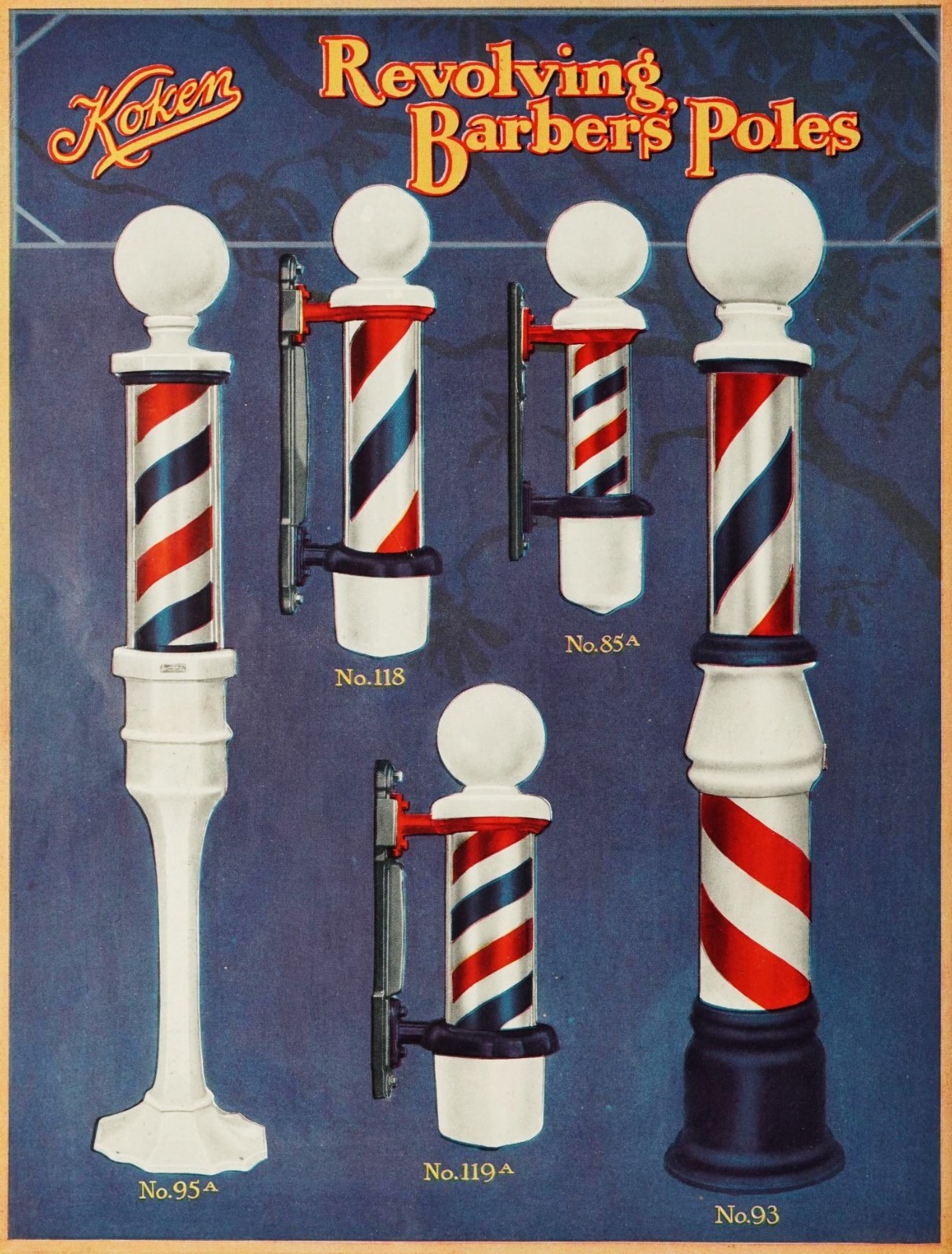 Two Prints Vintage BARBER SHOP Poles from 1928 Ad Images – 5 x 7 in Photos