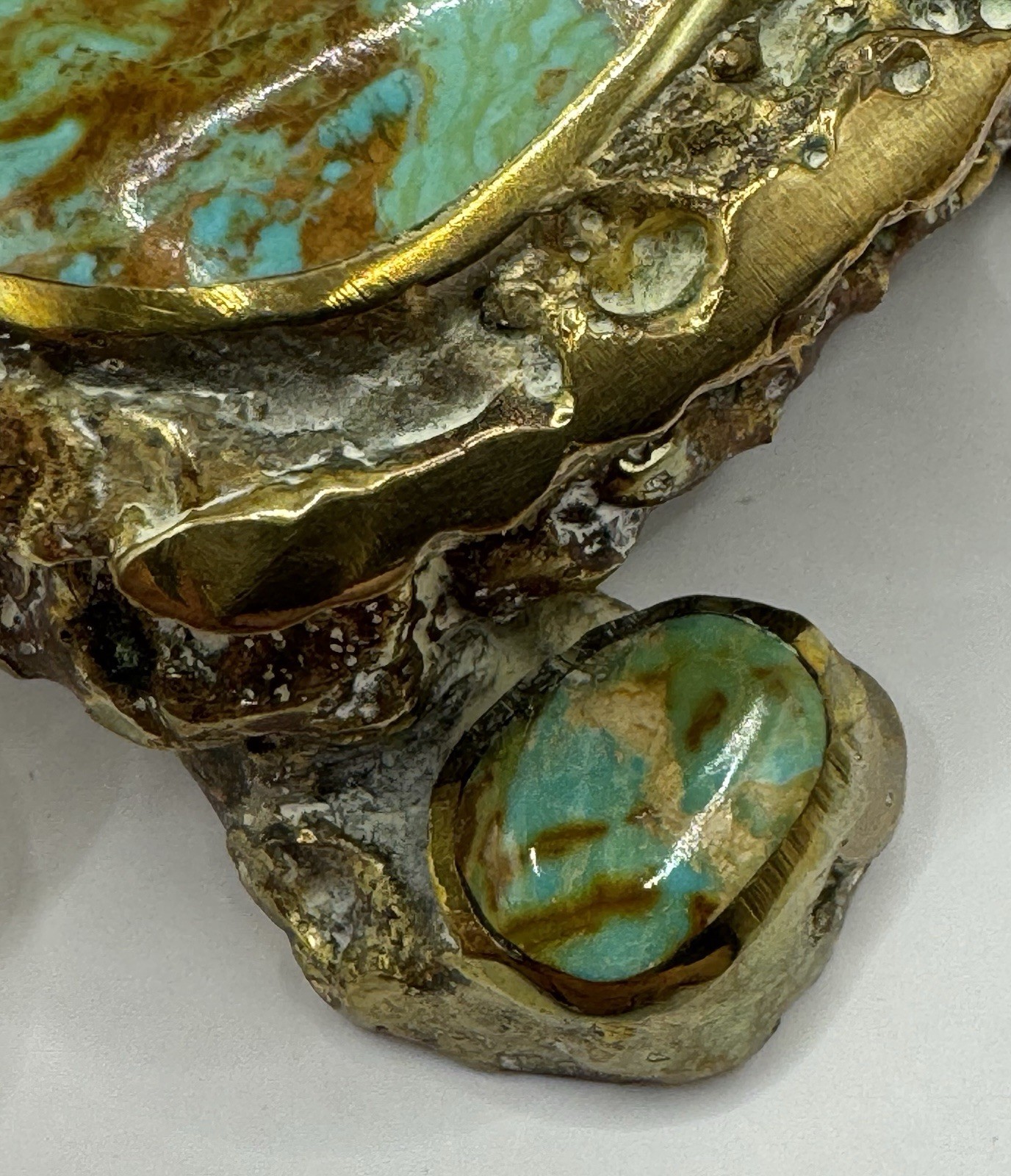Jack Bryant Turquoise Turtle Sculpture Bronze Cast Southwestern Texas Artist