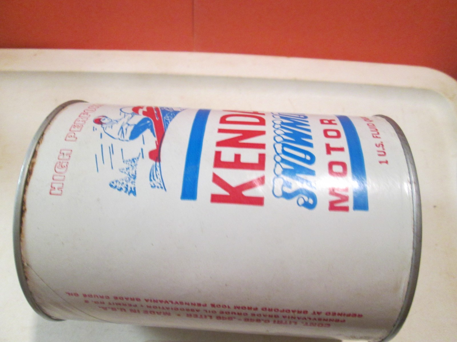 Vintage Kendall High Performance Snowmobile Motor Oil Quart COMPOSITE CAN EMPTY