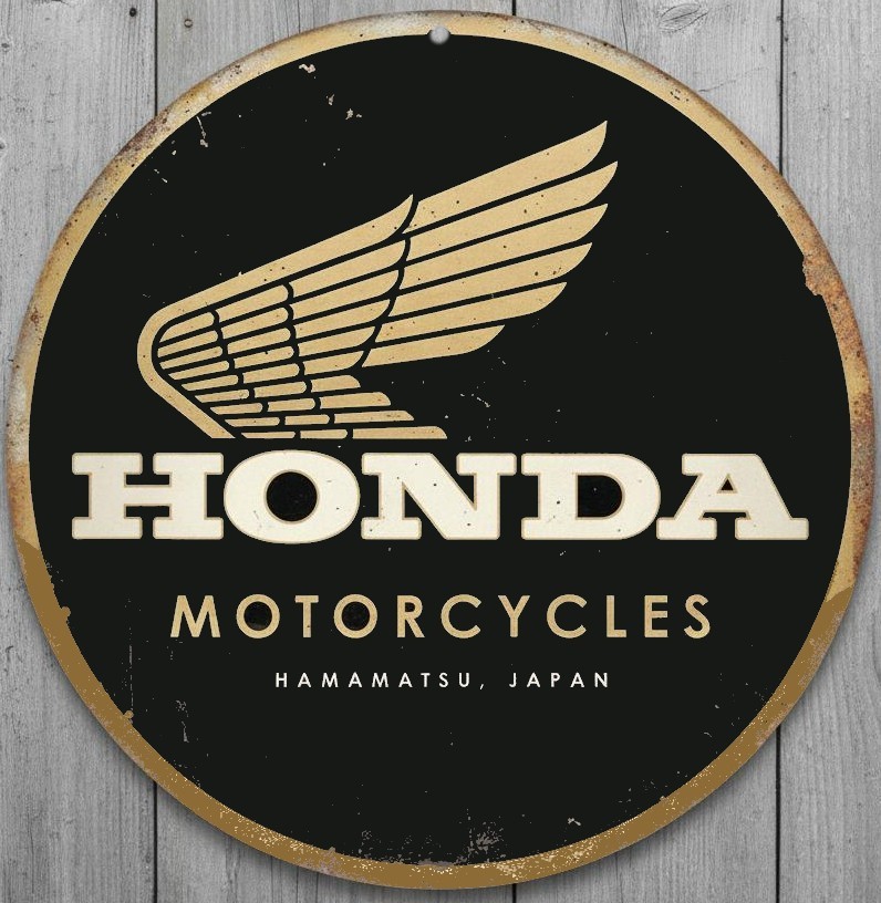 Honda Motorcycles 12″ Diameter Vintage Novelty Metal Sign Made In USA