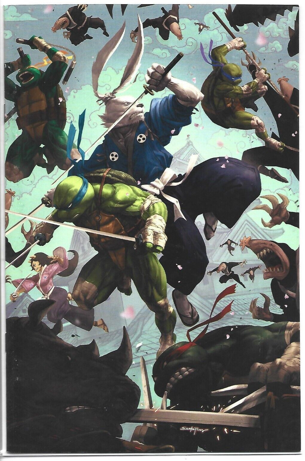 TMNT USAGI YOJIMBO WHERE WHEN #5 SANTA FUNG VIRGIN VARIANT IDW 2023 NEW UNREAD