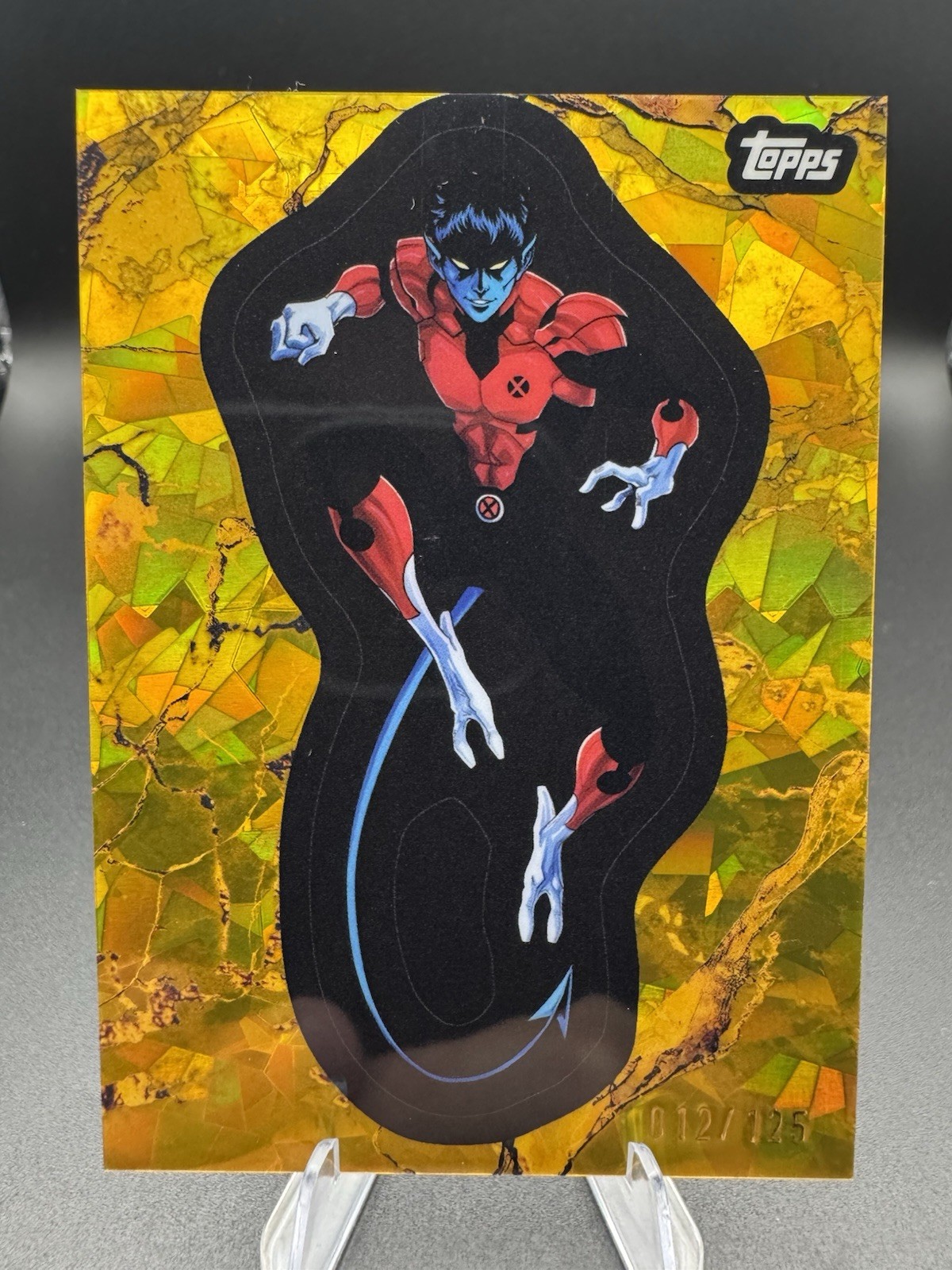 Nightcrawler 2025 Topps Marvel Comic Book Heroes #129 Gold Atomic 012/125