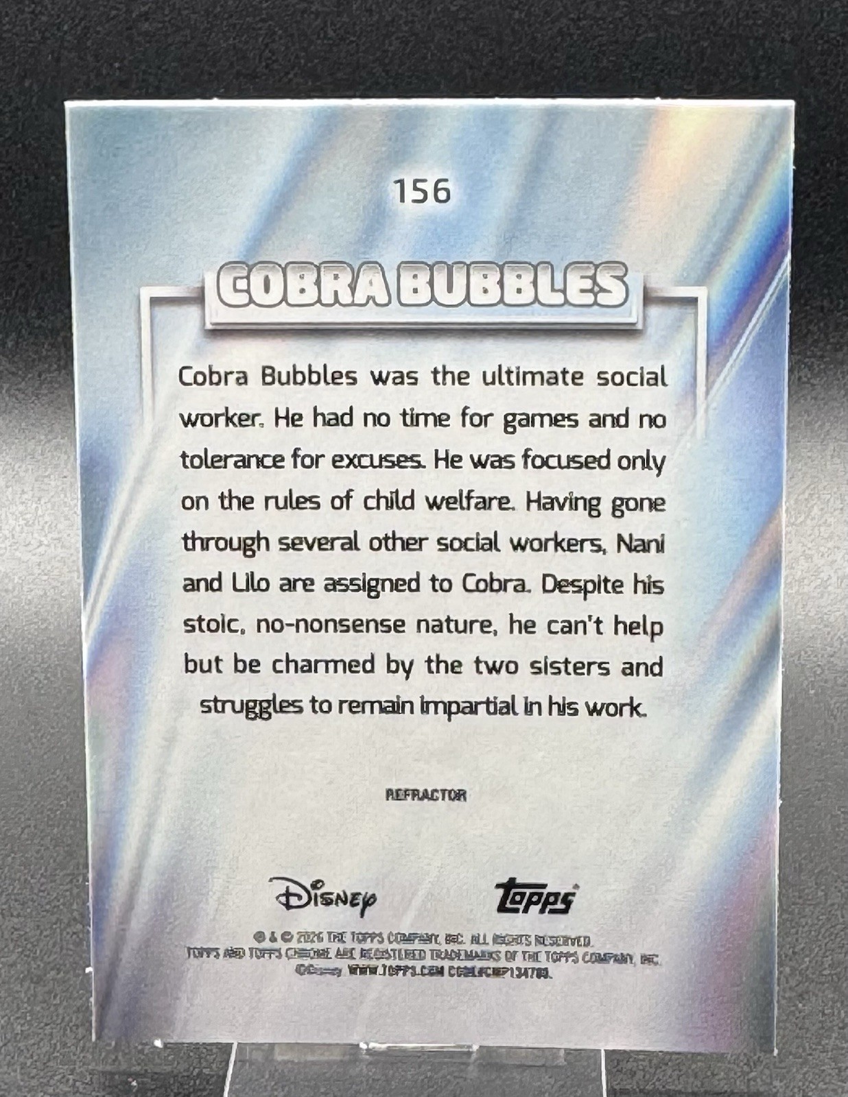 2026 Topps Chrome Disney Cobra Bubbles #156 X-Fractor Lilo & Stitch