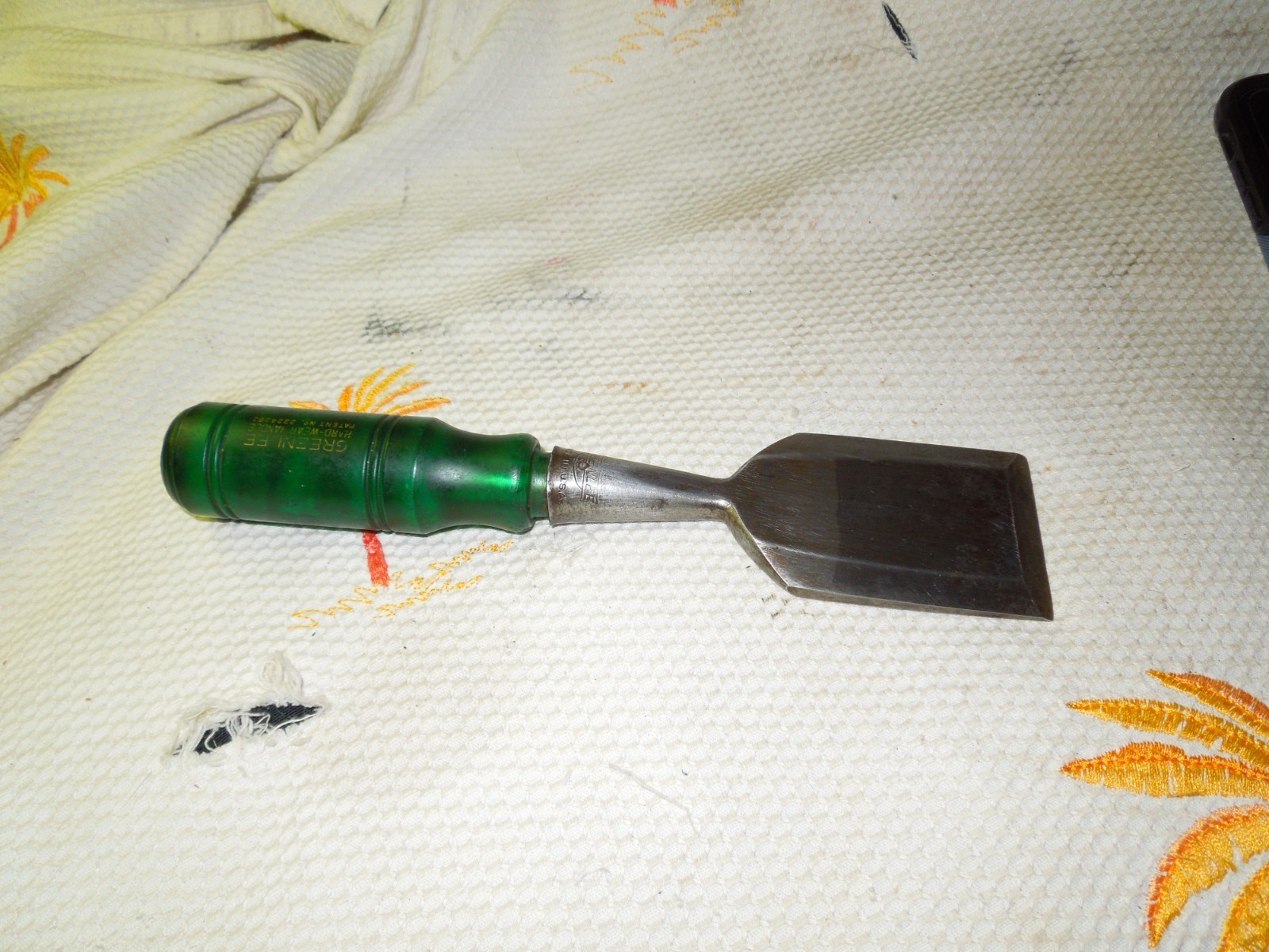 Vintage Greenlee 2” Bevel-edge Socket Chisel Hard Wear Handle USA Green