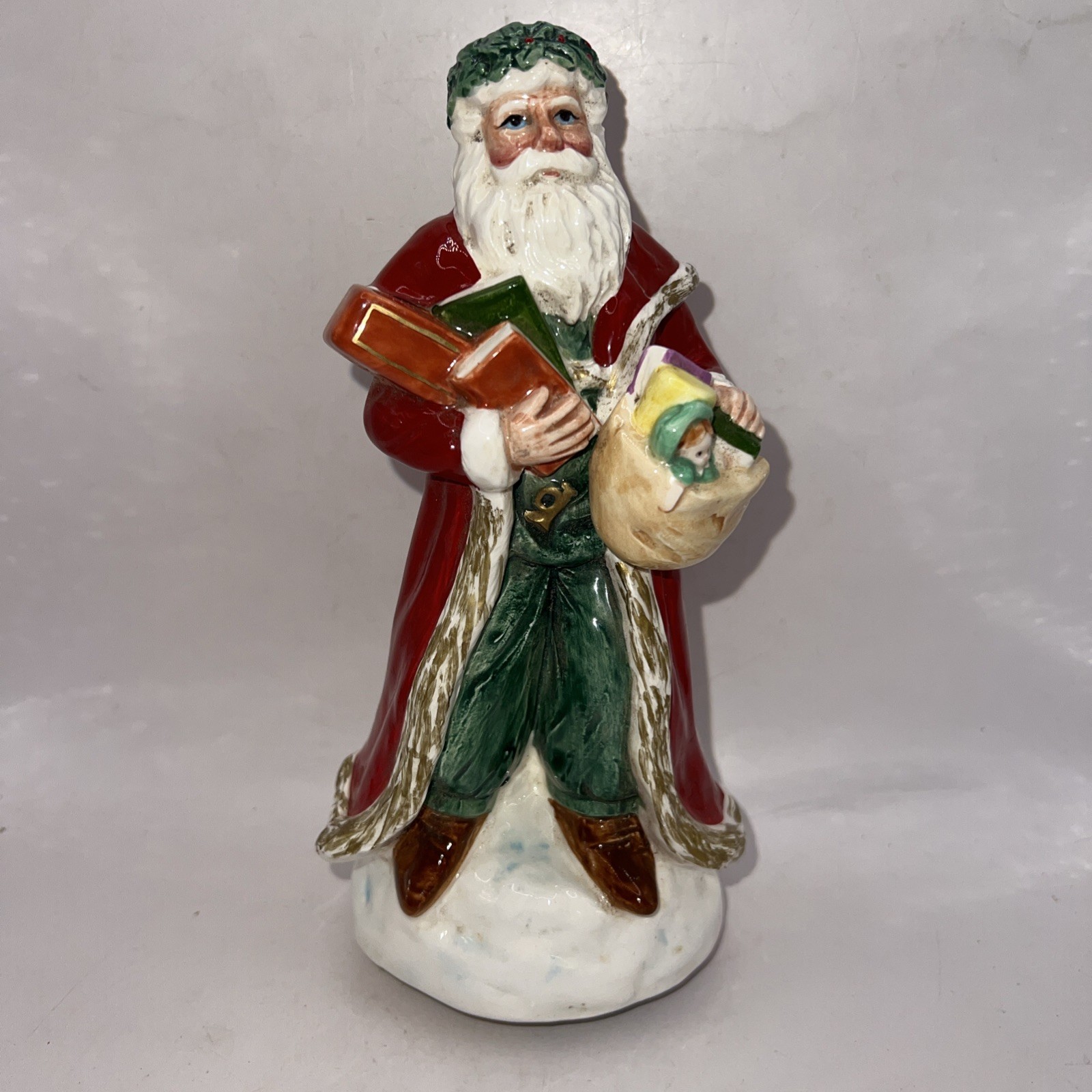 Geo Z Lefton China Musical Santa Father Christmas Figurine Hand Painted 1993