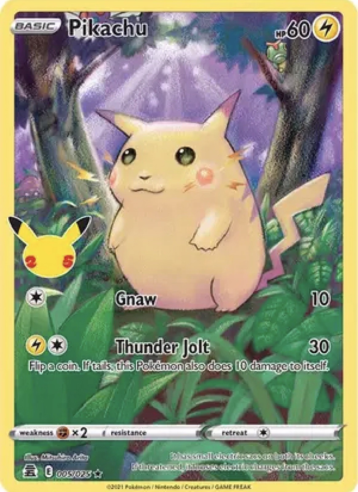 Pokémon TCG Pikachu Celebrations 005/025 Holo Holo Rare Pack Fresh