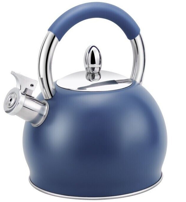 STPGoods Stainless Steel Whistling Kettle Ergonomic Silicone Handle 3.2 Qt Blue