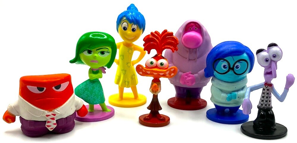 INSIDE OUT 2 Figure Play Set DISNEY PVC TOY Joy ANXIETY Fear EMBARRASSMENT Anger